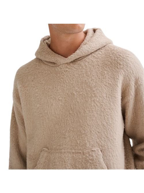 Felpa brushed con cappuccio Roberto Collina | 263MYB4530703 BEIGE